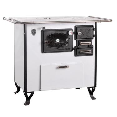 Imagem de Fogão A Lenha C Forninho C/cx Esq. Branco Fornos Pinhal N2