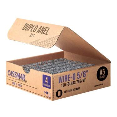 Imagem de Wireo para Encadernação 2x1 A5 Prata 5.8 para 120 fls 04un - Cassmar