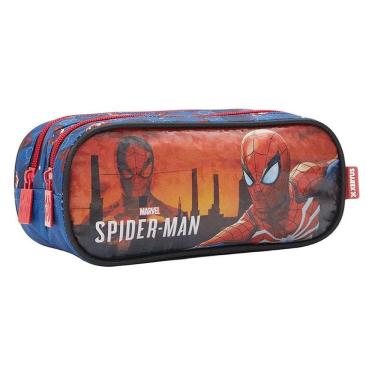 Imagem de Estojo Escolar Infantil Duplo Spider Man 13355 Azul - Xeryus