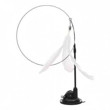 Imagem de Brinquedo para Gatos – Varinha com Pássaro Simulado + Ventosa, Acessório com Substituição Destacável(Pena)