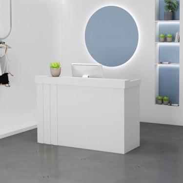 Imagem de Mesa de recepção, balcão de recepção, balcão de loja, mesa de recepção em pé, balcão de checkout, balcão de recepção pequeno, balcão de varejo, mesa de recepção com balcão, recepção, recepção moderna