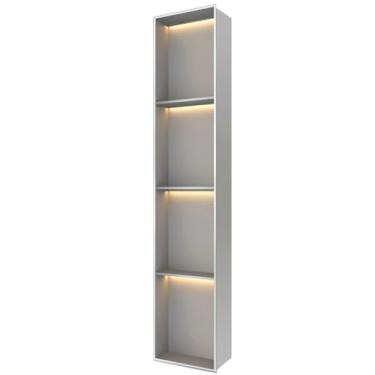 Imagem de Suporte de nicho e papel higiênico embutido de aço inoxidável, armário de armazenamento de camada dupla para banheiro, hotel e decoração de casa (cinza, 28 x 120 x 12,5 cm / 11 x 47 x 5 pol.)