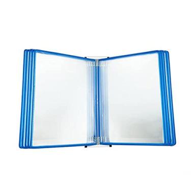 Imagem de Rack de exibição de catálogo de montagem na parede - Sistema de referência de 10 painéis de dupla face, fichário versátil para mesa e parede, perfeito para organizar e exibir 33 x 23 x 10 cm