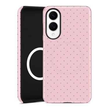 Imagem de Aitipy Capa de telefone magnética de bolinhas para Samsung Galaxy S25 Edge, compatível com MagSafe, linda capa de telefone protetora à prova de choque de bolinhas rosa e policarbonato rígido à prova
