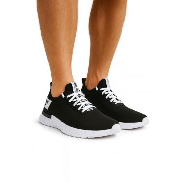 Imagem de Tênis Esportivo Masculino Para Academia De Corrida Caminhada Branco Leve Preto Macio-Masculino