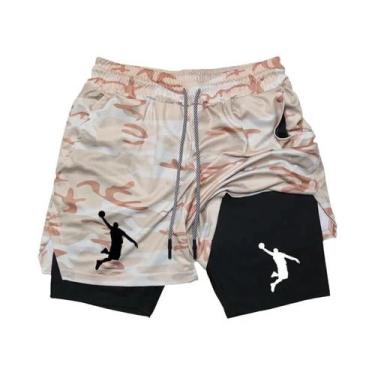 Imagem de Shorts De Basquete Masculinos Em Malha, Ajustados, De Dupla Camada, Ro