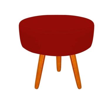 Imagem de Puff Decorativo Lavinia Suede Pes Castanho Vermelho