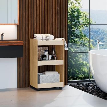 Imagem de Esmalteira Balcão Para Organizar Multiuso Modelo Jade Para Casa Cinamomo Off White