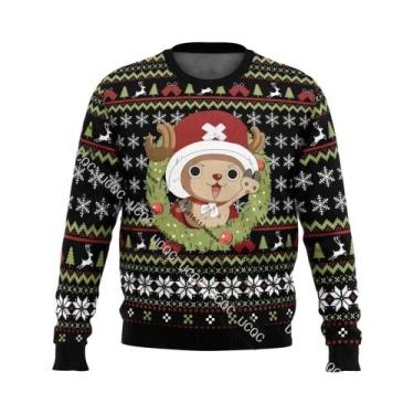 Imagem de Moletom Masculino 3D De Natal Feio Tony Chopper Anime One Piece Cospla