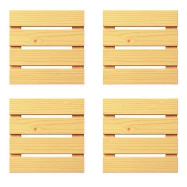 Imagem de KIT 4 peças deck modular de madeira Pinus tratado 30x30 centímetros pa