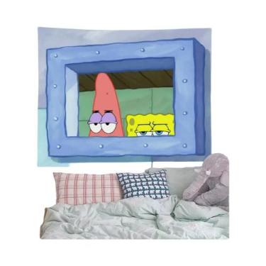 Imagem de Tapeçaria De Parede Do Bob Esponja E Do Squidward Para Quarto, Decoraç