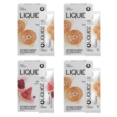 Imagem de LIQUIDZ - Eletrólitos Zero Açúcares - Melancia | Tangerina - Kit 4 Caixas - 24 sachês-Unissex