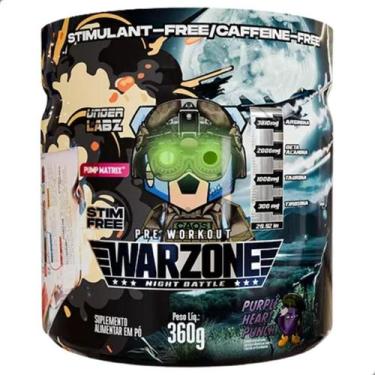 Imagem de Warzone Night Battle Pre Workout Caffeine Free 360g Under Labz, Purple