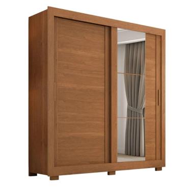Imagem de Guarda Roupas Casal Com Espelho 2 Portas De Correr 4 Gavetas Siena Madeirado