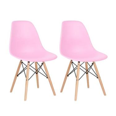 Imagem de Kit 2 Cadeiras Laráz Eames Eiffel DSW - Rosa claro - Laraz