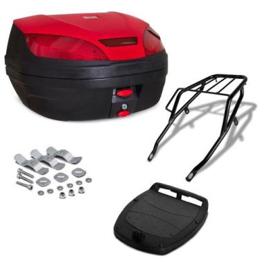 Imagem de Baú Bauleto Preto 52 Litros Com Bagageiro Moto Xlr 125 1996 Até 2003 P
