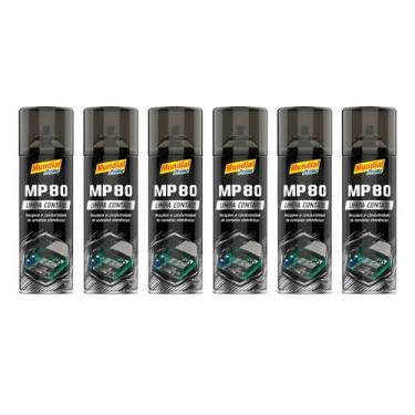 Imagem de Kit 6 Limpa Contato Spray MP80 Elétrico Elétronico 300ml Mundial Prime