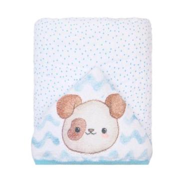 Imagem de TOALHA DE BANHO BEBE SOFT PAPI AMIGUINHOS cor: foca cinza, cachorro az