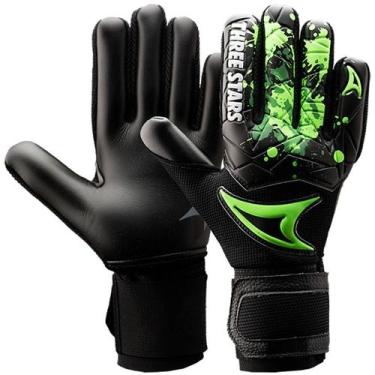 Imagem de Luva de Goleiro Three Stars Kick -, Preto, M