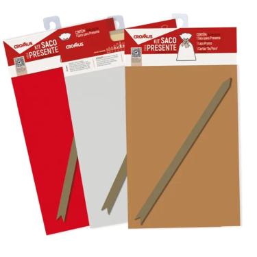 Imagem de Kit Saco de Presente Cromus 350610 Liso Autosserviço 35x54cm 1 Unidade Colorido