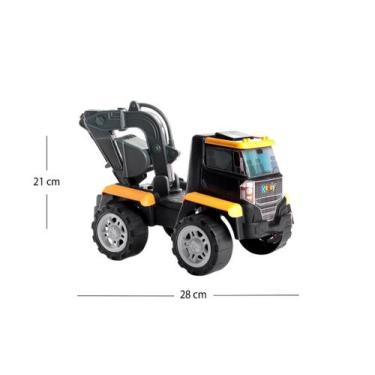 Imagem de Carrinho caminhão de construção escavadeira com braço articulado roda 
