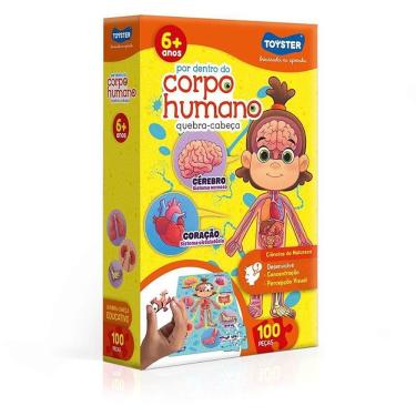 Imagem de Quebra-cabeça Educativo Corpo Humano 100 Peças para Crianças Toyster Brinquedos