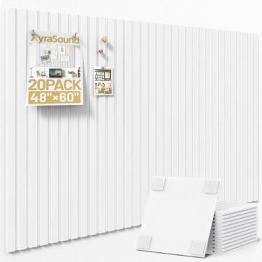 Imagem de Painel de Cortiça XyraSound Kit com 20 Peças 30x30 cm Branco