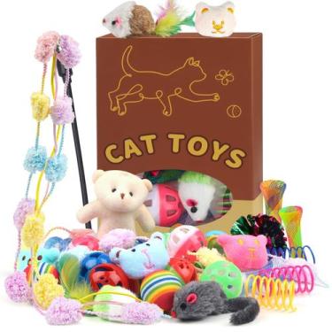 Imagem de Conjunto de Brinquedos Interativos para Gatos QUOZUO com 30 Peças