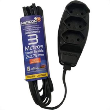 Imagem de Extensao Naticon Paralela 3Tom 2P 075X3M Preta 002