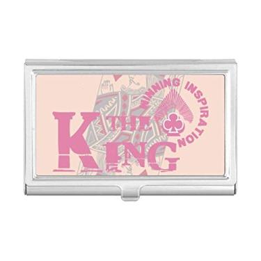 Imagem de Porta-cartões de visita com padrão de utensílios de jogo King Playing Cards