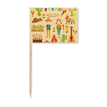 Imagem de Ilustração de palito de palito, bandeira de cacto de fogo, decoração de festa