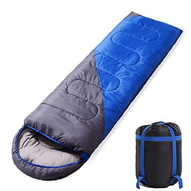 Imagem de GQYYS Sacos de Dormir para Adultos Retangulares, Envelope Quente Single 4 Seasons Saco de Dormir Leve, Compacto, Para Acampamento, Interior-Externo, 19075 cm, com Saco de Compressão - Azul 2,2 kg Super