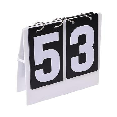 Imagem de Dynwave Placar de basquete flip placar números placar dobrável flip score keeper mesa portátil para beisebol ao ar livre futebol vôlei