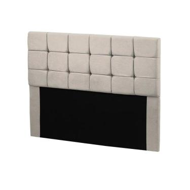 Imagem de Cabeceira Julia Cama Box Casal 140cm Estofada Veludo Bege Marfim Star Confort