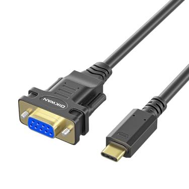 Imagem de OIKWAN Adaptador USB-C para serial, cabo conversor fêmea RS232 DB9, chip FTDI, compatível com Windows, Mac, Linux, dispositivo tipo C, aplicações industriais, comunicação de dados