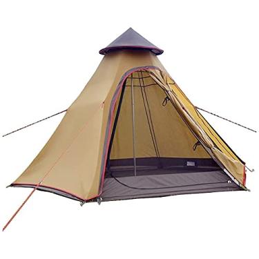Imagem de Barraca de acampamento, barraca de acampamento familiar Grandes tendas tipi à prova d'água para 4 pessoas Quarto Teepee Tenda Configuração instantânea Camada dupla para viagem ao ar livre Tenda de