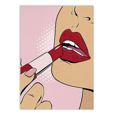 Imagem de Placa Decorativa Batom Maquiagem Salão De Beleza Decoração