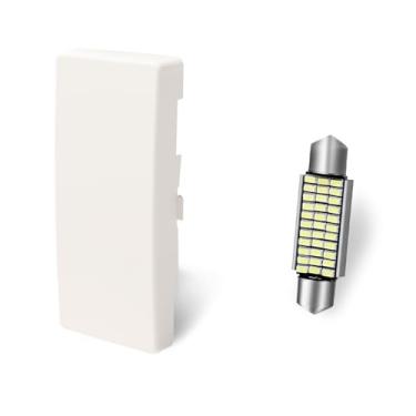 Imagem de HERCOO Cobertura de lente com luz de cúpula interior do mapa do teto com luz de LED branca compatível com Chevy S10 GMC Sonoma 1991-2003 (para cabine padrão/estendida)