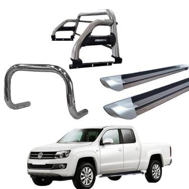 Imagem de Kit Quebra Mato Estribo Personalizado Santo Antônio  H2 Amarok CD Crom