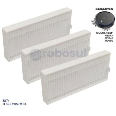 Imagem de 3 Filtros Para Robô Aspirador Multilaser Hydra HO243 e HO402 - ROBOSUL