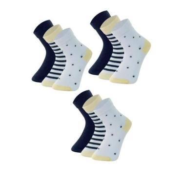 Imagem de 9 Pares De Meias Cano Médio Infantil Kids Bebe Mash De Algodão Cotton,
