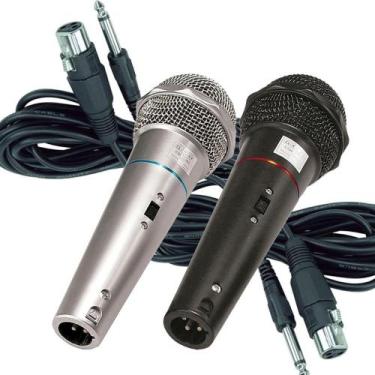 Imagem de Microfone CSR-505 Duplo Com Fio 1 Preto E 1 Prata