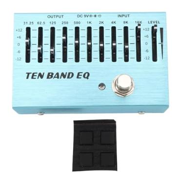 Imagem de Pedal Eq 10 Banda Equalizador único Bloco Guitarra Pedal Efeito Baixo Com True Bypass Corpo de Alumínio Controlador Banda Dc9v