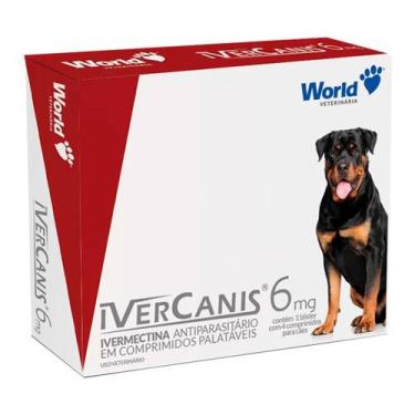 Imagem de Antiparasitário World Ivercanis 6mg para Cães de 30kg - Contém 1 blist