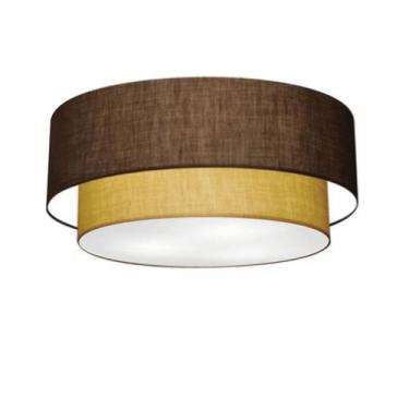 Imagem de Plafon Para Quarto Cilíndrico SQ-3021 Cúpula Cor Café Palha - Vivare