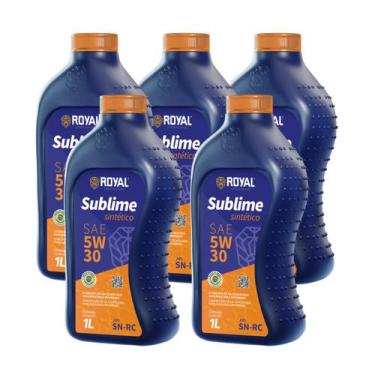 Imagem de Kit 5 Óleo Sublime Sintético Royal Sae 5w30 Api Sn-rc Troca Para Motor