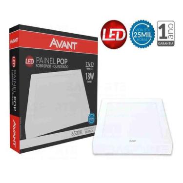 Imagem de Painel Led Sobrepor 22x22  Quadrado 24W 6500K Bivolt Avant - AMVOX