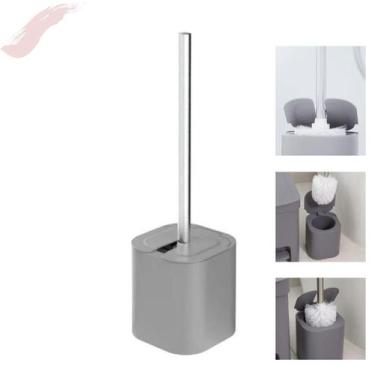 Imagem de Escova Sanitária em Aço Inox com Suporte Escova Para Vaso Sanitário Du