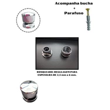 Imagem de Botão Francês Plástico Para espelho - 10 unidades - FERRAGENS