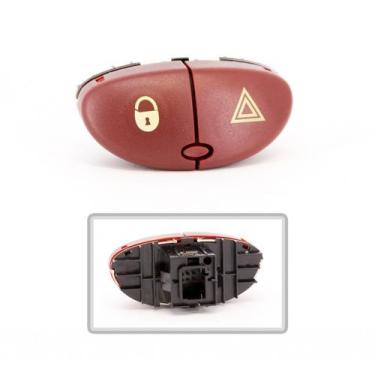 Imagem de Botão do Pisca Alerta com Trava Porta Peugeot 206 1999 a 2010 - Maríli